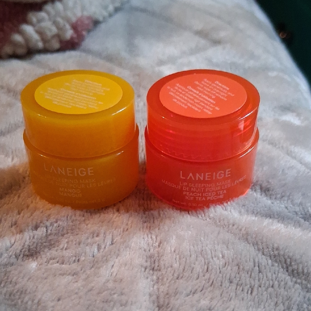 Laneige Lip Sleeping Mask Set - Mango and Peach Iced Tea Minis